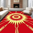 thumbnail image 1 of ODIKA 8x10 Machine Washable Non-Slip Area Rug, Radiant Sunburst with Layered Concentric Highlights Ultra Soft Rug, None, 613405, 1 of 7