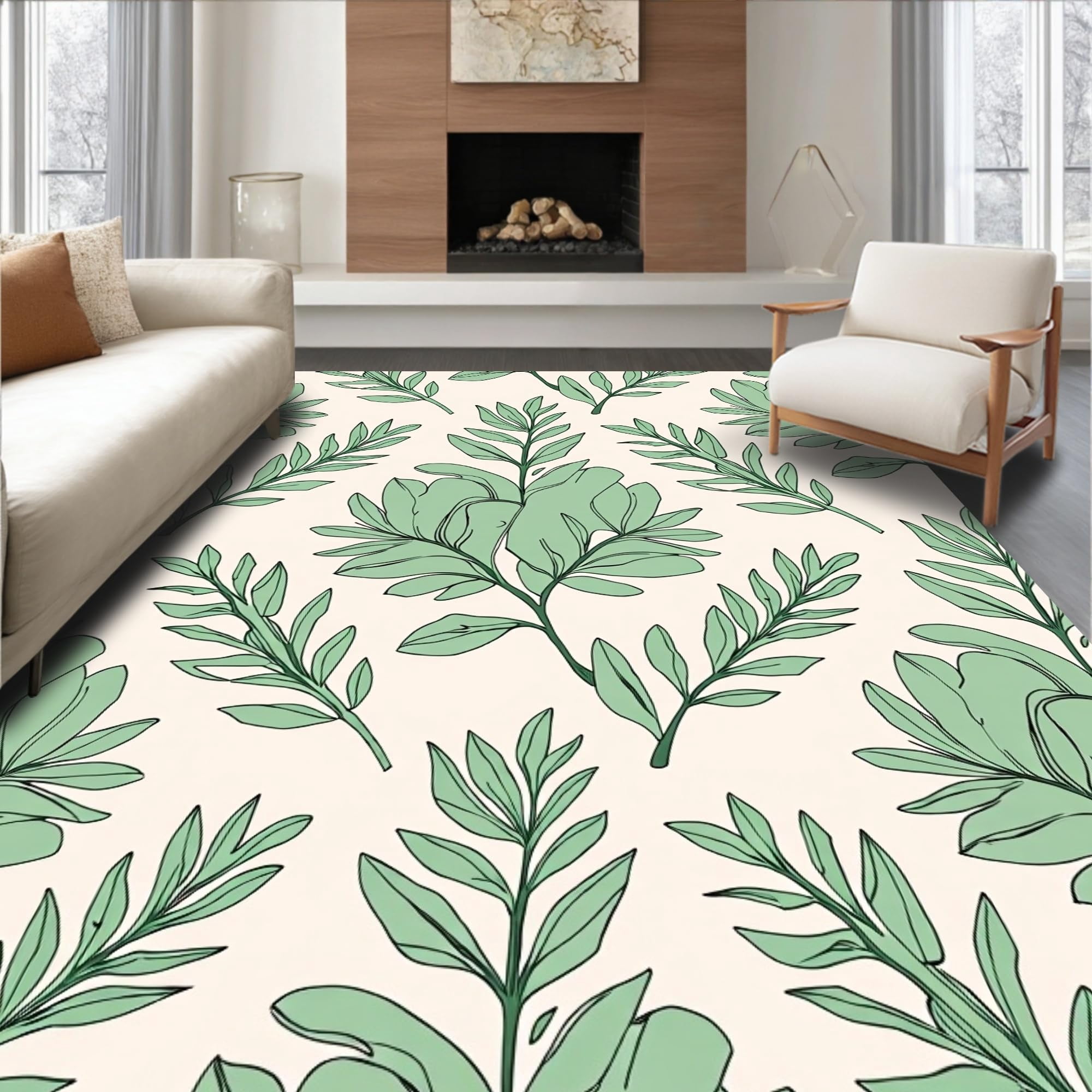 ODIKA Ultra Soft Area Rug 8x8, Non Slip, Stain Resistant, Washable Area ...