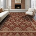 thumbnail image 1 of ODIKA Vintage Aged Deep Cream Tone Botanical Distressed Ornamental for Queen Size Bedroom, Under Bed, Master Suite, Foldable Easy Care, 1 of 7