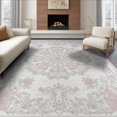 thumbnail image 1 of ODIKA Vintage Boho Farmhouse Faded Florals Charming Pink Textured Non-Slip Chair-Friendly Floor for Dining Room, Under Table, Office, 1 of 7