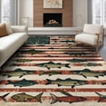 thumbnail image 1 of ODIKA Vintage Hunting Fish Fishing Collage Bass Lure Stripe Stars Stripes Foldable Easy Care for Queen Size Bedroom, Under Bed, Master, 1 of 7