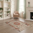 thumbnail image 1 of ODIKA Vintage Oriental Medallion With Distressed Floral Border And Scroll Motifs for Playroom, Bedroom, Reading Nook, Pet Friendly & Kids Safe Play, 1 of 7