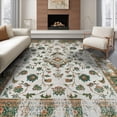 thumbnail image 1 of ODIKA Vintage Scroll Faded Floral Medallion Motif Antique Distressed for Living Room, Under Sectional, Family , Non-Slip Flatwoven, 1 of 7