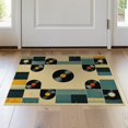 thumbnail image 1 of ODIKA 2'x3' Washable Samll Area Rug Non-Slip, Low Pile Vinyl Music Vintage Album Grid Abstract Equalizer Record Minimalist for Entryway, Kitchen, Laundry Room, 1 of 7