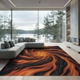 thumbnail image 1 of ODIKA Volcano Molten Deep Cyclone Eruption Crevice Glowing Ribbon Pile Low Profile Flatwoven for Great Room, Indoor Open Concept, Large Living, 1 of 5