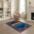 thumbnail image 1 of ODIKA Welcome Lettering With Floral Accents And Banded Stripe Border Pride Rainbow for Playroom, Bedroom, Reading Nook, Pet Friendly & Kids Safe Play, 1 of 7