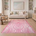 thumbnail image 1 of ODIKA Zebra Pink Print Cheetah Spotted Wavy Stripe Border Mixed Leopard Non-Slip Low Profile for Guest Room, Lounge, Apartment, 1 of 7