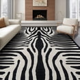 thumbnail image 1 of ODIKA Zebra Print Striped Inspired Geometric Bold Motif Centered Diagonal for Dining Room, Large Office, Lounge, Non-Slip Chair-Friendly, 1 of 7
