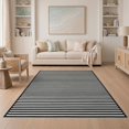 thumbnail image 1 of ODIKA Zebra Print Striped Motif Bordered Bold Inspired Centered Diagonal Non-Slip Low Profile for Guest Room, Lounge, Apartment, 1 of 7