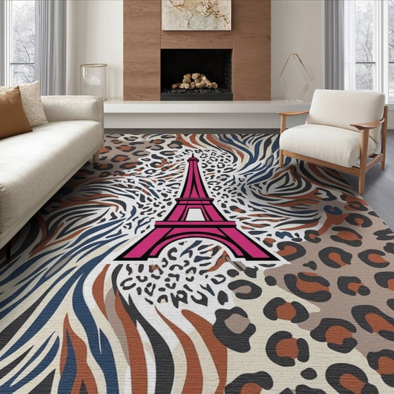 ODIKA Zebra Stripe Tower Centerpiece Print Spotted Leopard Playful Foldable Easy Care for King Size Bedroom, Master Suite, Under Bed
