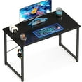 thumbnail image 1 of ODK 40 Inch Small Computer Desk for Home Office, Study Writing Table for Small Spaces, Simple Modern Desk with Headphone Hooks, Black, 1 of 7