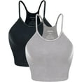 thumbnail image 1 of ODODOS Women's Crop 3-Pack Washed Seamless Rib-Knit Camisole Crop Tank Top, 1 of 5