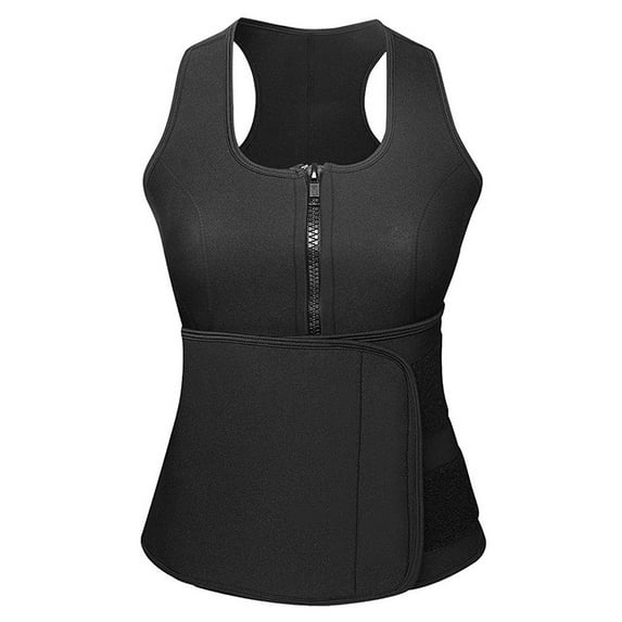 ODOLAND L Size Women Sauna Suit, Best Neoprene Waist Trainer Body Shaper Sauna Vest with Hot Sweat Belt for Weight Loss, Versatile for Cycling, Gymnastics & Other Bodybuilding Exercises - Black