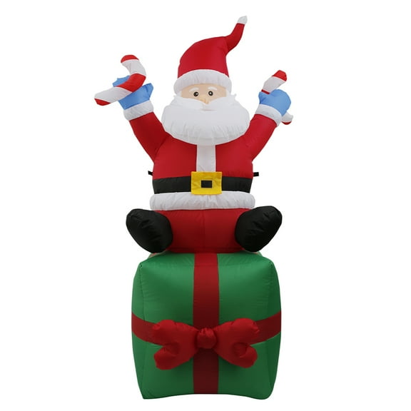 ODOMY 1.8M-Christmas Inflatable Santa Claus Snowman Model Air Blown Ornament Yard Outdoor Decor