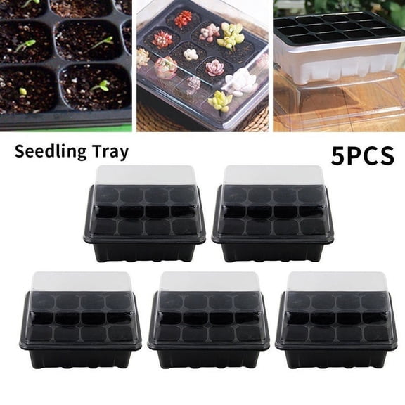ODOMY 12 Cells Seed Tray Seedling Starter Trays Plant Grow Starting Germination Trays