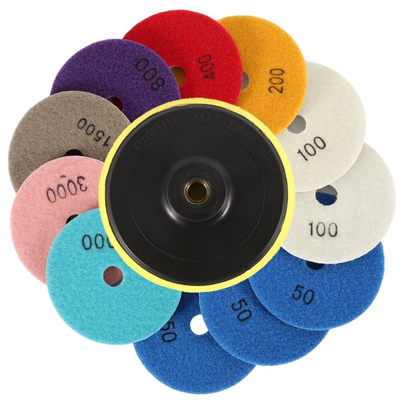 ODOMY 12-Pc 4 Inch Diamond Polishing Pads Wet/Dry Kit