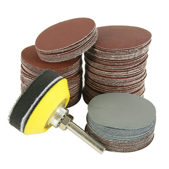 ODOMY 120-Pc 2 Inch Sanding Discs Pad with Shank Backer Plate and Sponge Cushions for Drill Grinder Rotary Tools