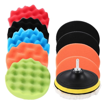 ODOMY 12PCS Portable Waxing Set Auto Wheel Kit Pad Kit Car Buffing Sponge Polishing Foam 3inch