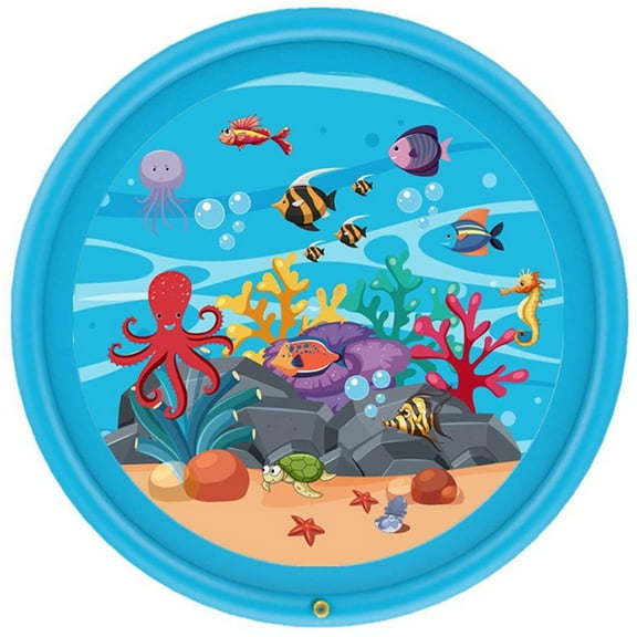 ODOMY 170Cm Inflatable Play Mat Water Toys Outdoor Party Kids Sprinkler Splash Pad