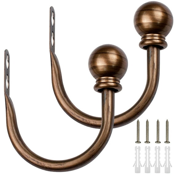 ODOMY 2 Pcs Curtain Holdbacks Metal Tie Backs Curtain Holders for Wall Decorative Curtain Holdback U Shaped Curtain Hooks Holder with Screws for Home Accessories