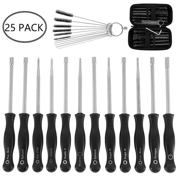 ODOMY 25pcs Screwdriver Carburetor Adjustment Screwdriver Cleaning Brush Combination for Cleaning Carburetor and Fuel Pipeline