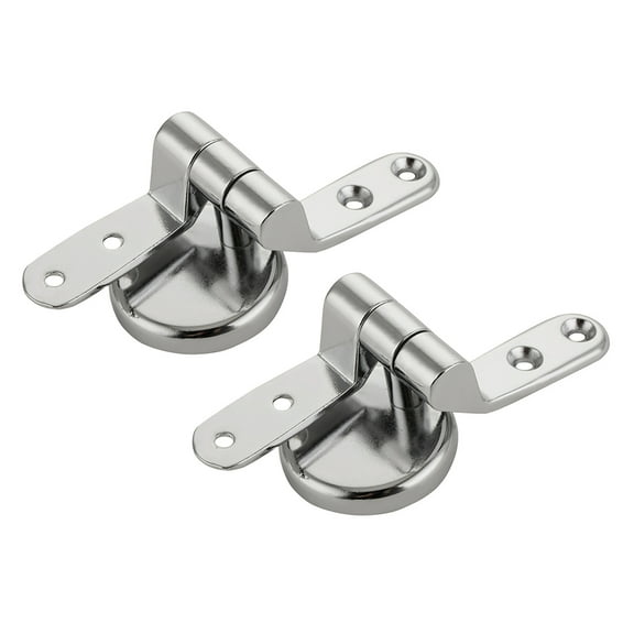 ODOMY 2PCS Replacement Toilet Seat Hinge Set Chrome Hinges With Fittings For Wood Finished