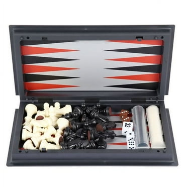 Uervoton Chess Checkers Backgammon 3-in-1 Board Games Sets, Wooden ...