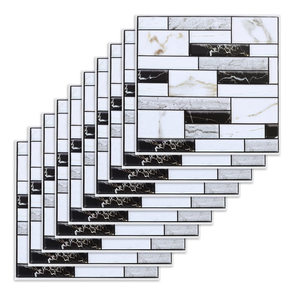 ODOMY 3D DIY Brick Wall Sticker Waterproof Brick Mosaic Home Kitchen Bathroom