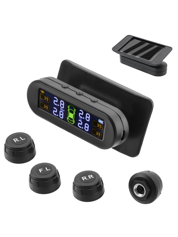 4 Sensors Solar Wireless TPMS Car Tyre Pressure System Monitoring External UK