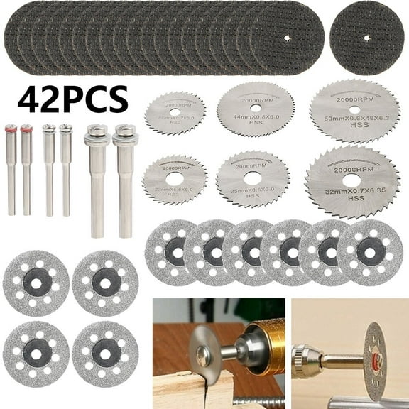 ODOMY 42Pcs Cutting Disc High Speed Steel Abrasive Tool Saw Blade Grinding Wheel Electric Grinder Accessories