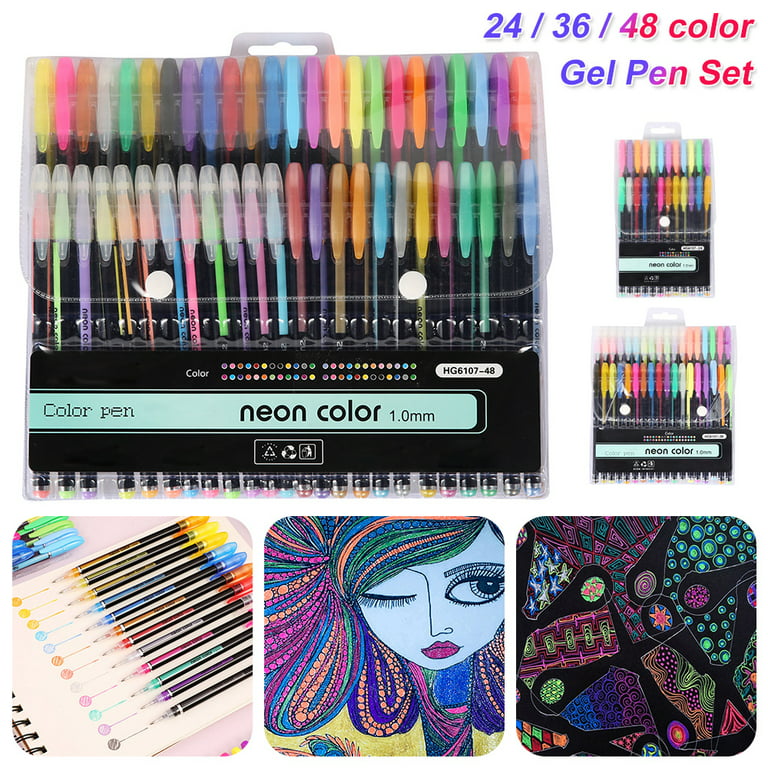 36 pcs Metallic Sparkle 18 Colored Pen with 18 Glitter Refills for Kids  Adult Coloring Book Drawing Scrapbooks Bullet Journaling