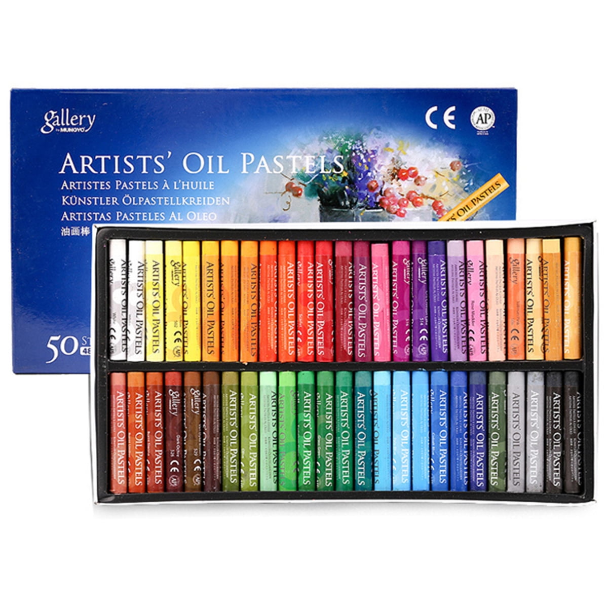 ODOMY 48 Pcs Colorful Oil Pastels Professional Oil Drawing Stick, Painting and Coloring Soft Crayon Graffiti Pen for Artists Students Beginners