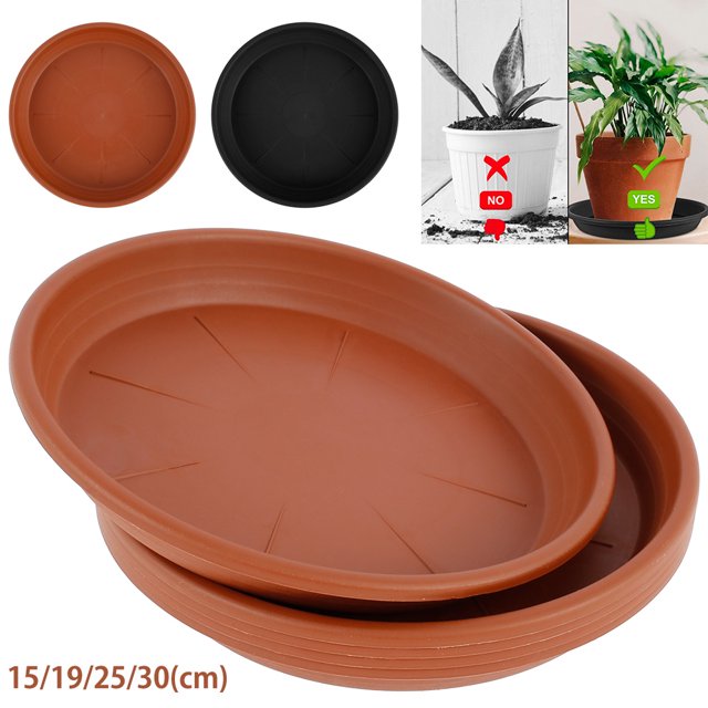 ODOMY 5 Pack Plant Saucer Plastic Plant Pot Saucers Flower Pot Drip Trays for Indoors Outdoor
