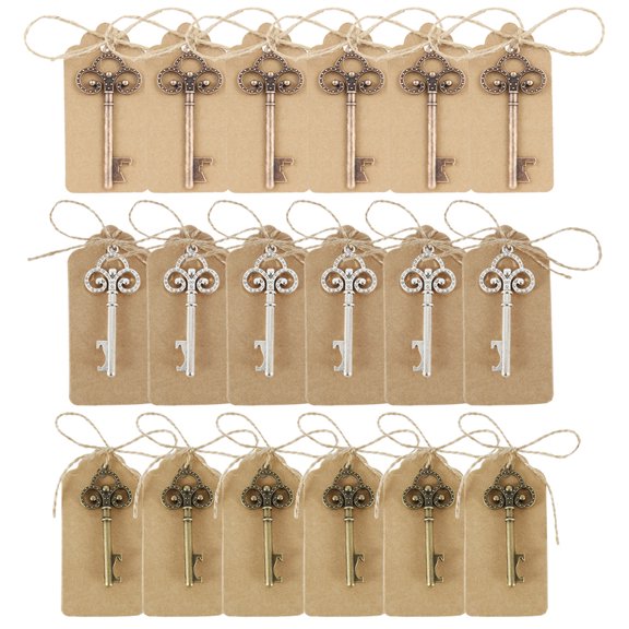 ODOMY 50/100 Pcs Bottle Opener Wedding Souvenirs Beer Opener Keychain with Paperboard Tag Card Party Supplies