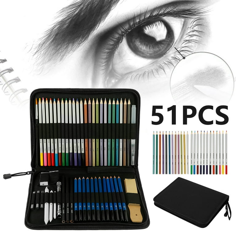Premium 70Pcs Professional Drawing Sketch Pencils Set Wood Pencil