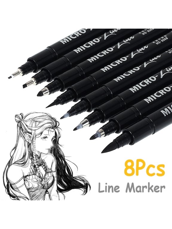 8Pcs Calligraphy Pens Brush Marker Art Drawing Pen Set Refill Writing Signature
