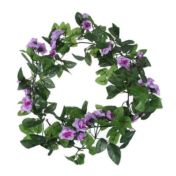 ODOMY Artificial Rose Vine Silk Flower Garland Hanging Vines Home Outdoor Wedding Arch Garden Wall Decor