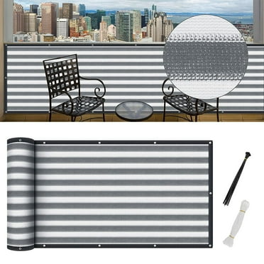 ODOMY Balcony Privacy Screen Protection Cover,95% Shading UV-Resistant Balcony Patio Porch Fence Mesh Net with Rope for Home Garden Patio Pool Porches Fences