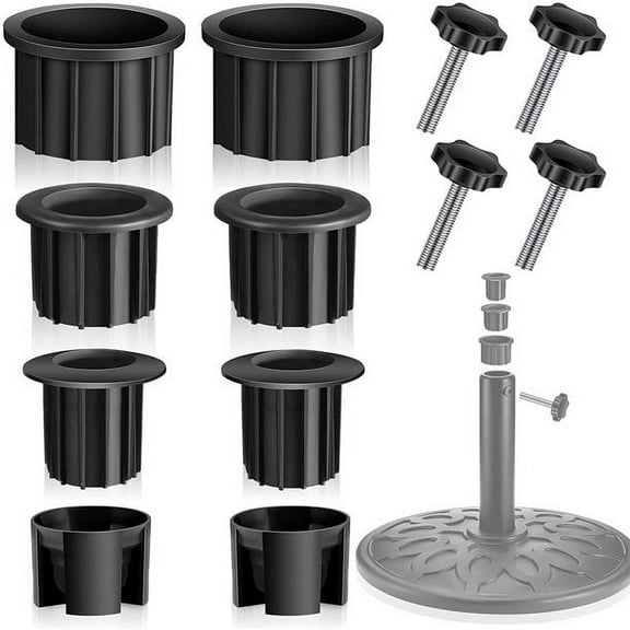 ODOMY Black Plastic Patio Umbrella Bases, Wear Resistant