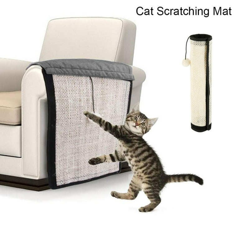 ODOMY Cat Scratch Pad Cat Scratching Mat & Natural Sisal Fabric Sofa Shield  Furniture Pad Durable & Washable Cat Scratcher Pad Cover Wiith a Ball 