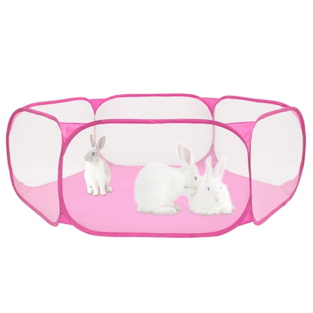 ODOMY Foldable Waterproof Ocean Ball Pool Tent Outdoor Indoor Play Pit Small Animal Cage Pink