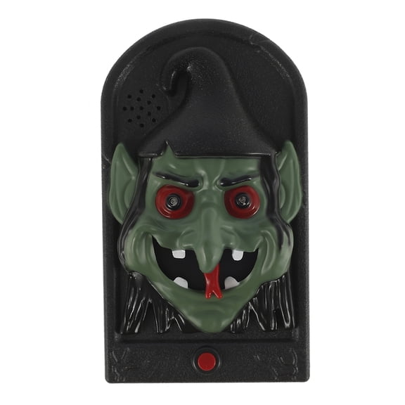 ODOMY Halloween Doorbell Animated Haunted Doorbell Light Up Skull Doorbell Prop Scary Halloween Decoration Halloween Party Favor
