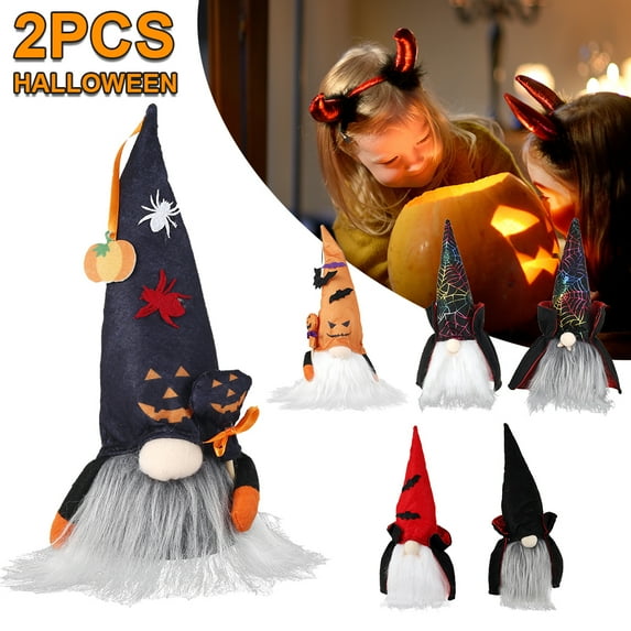 ODOMY Halloween Faceless Doll, Halloween Gnomes Plush Decor Cute Plush Faceless Vampire Santa Claus Doll with Light for Halloween Christmas Holiday Party Decor