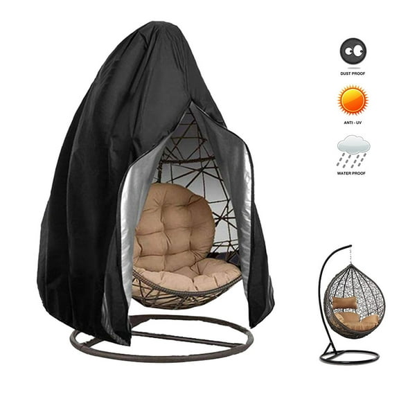 ODOMY Hanging Swing Chair Protector Egg Cover With Zipper Waterproof Outdoor Rain UV Sun Rattan