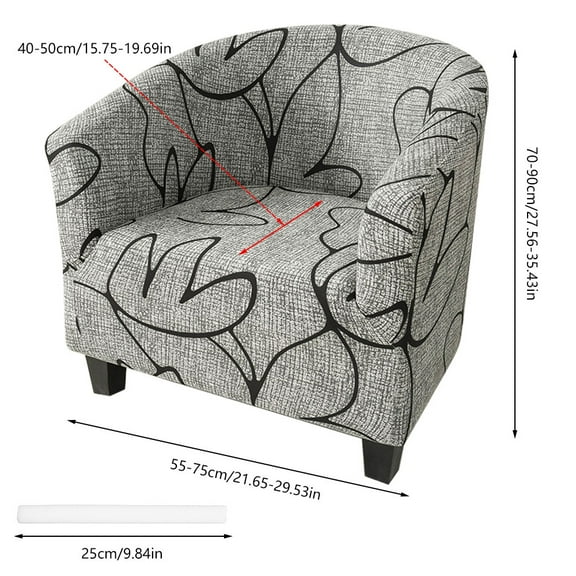 ODOMY Living Room Floral Printed Sofa Cover 1 Seat Furniture Protector Home Decor Tub Chair Covers for Armchairs