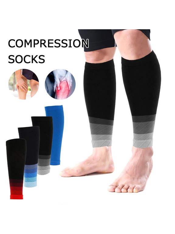 Men's and Women's Breathable Nylon Calf Compression Sleeves, Black