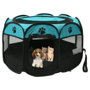 ODOMY Portable Foldable Pet Tent Playpen Fence Puppy Pen Soft Kennel Cat Cage Safe Guard Indoor Outdoor