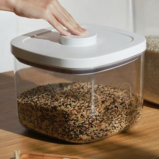 Oukaning 7.5L Cereal Dispenser Kitchen Pantry Rice Grain Dry Food Container Glass Tank, Size: 7.5 Large