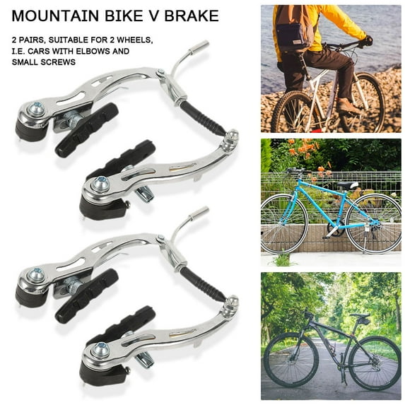 ODOMY Set 2 Pairs Front & Rear Steel Black Bike Cycle V Brakes Mountain Cycling