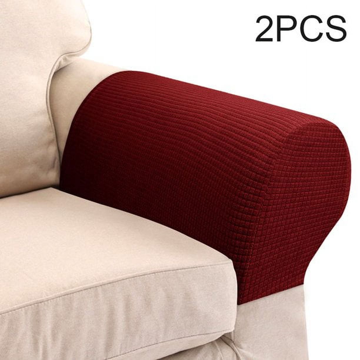 ODOMY Spandex Waterproof Sofa Arm Covers Beige Stretch Arm Caps for Armchairs Non Slip Pair of Furniture Protector Walmart
